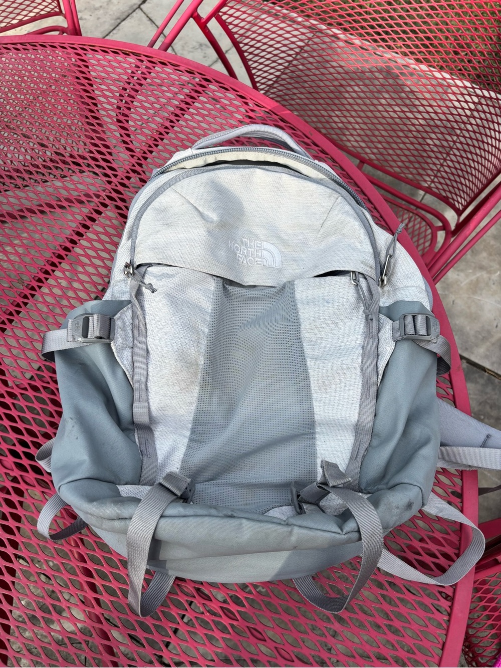The North Face Light Gray Backpack